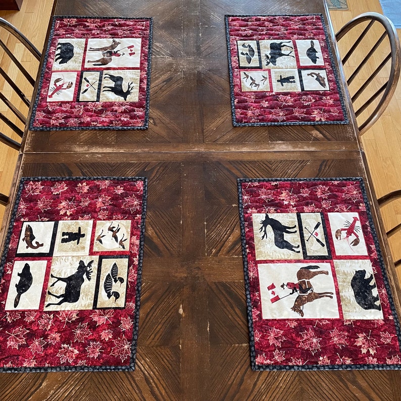 Canadian Themed Placemats Set of Four Etsy