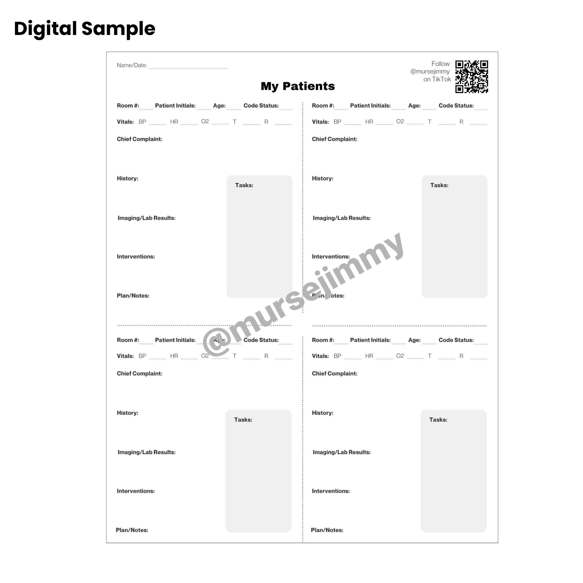 Patient Tracker Examples Downloadable Patient Tracker Sheet for Nurses - Etsy
