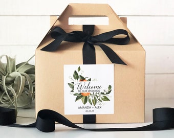 Wedding Welcome Box | Out of Town Guest Box | Wedding Welcome Bag | Out of Town Guest Bag | Wedding Favor| Orange Blossom Label