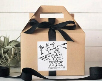 Out of Town Guest Boxes | Wedding Welcome Boxes | Wedding Welcome for Guests | Wedding Favor | Champagne Label - Set of 6