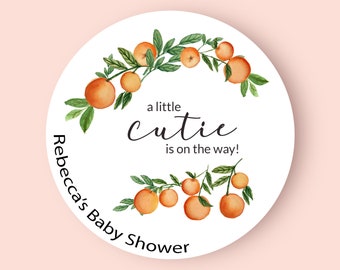 Little Cutie Favor Labels - Baby Shower Favor Label - Round Labels | Clementine Labels | Neutral Shower labels | Mason Jar Labels