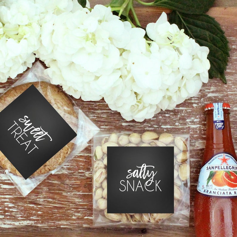 12 6 EACH Wedding Bag Snack Bag Labels Wedding Etsy