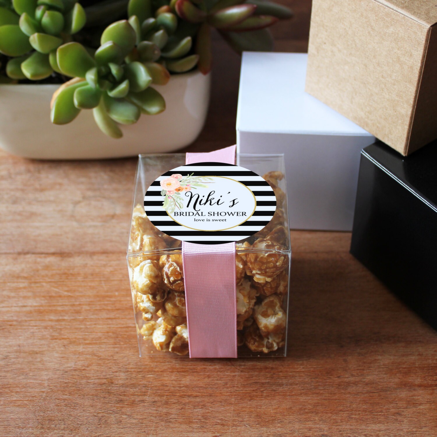 12 Bridal Shower Favor Box ANY COLORS Personalized Favor Etsy