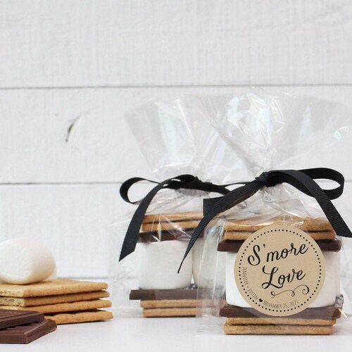 24 - Trousses de cadeaux pour mariage S'mores - Étiquette Love S'more | faveur de Smore | Étiquettes S'more Love