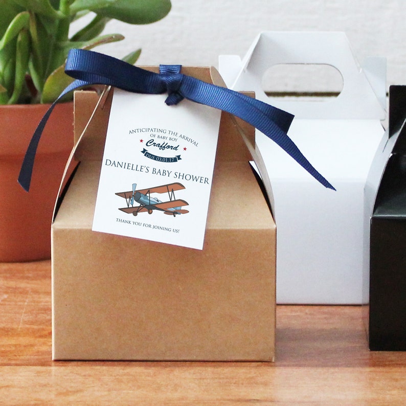 12 Airplane Baby Shower Favors Mini Gable Boxes Baby Etsy 12 Airplane Baby Shower Favors Mini Gable Boxes Baby Etsy