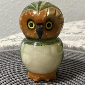 Vintage Gufo Piccolo Genuine Alabaster By Ducceschi Made In Italy