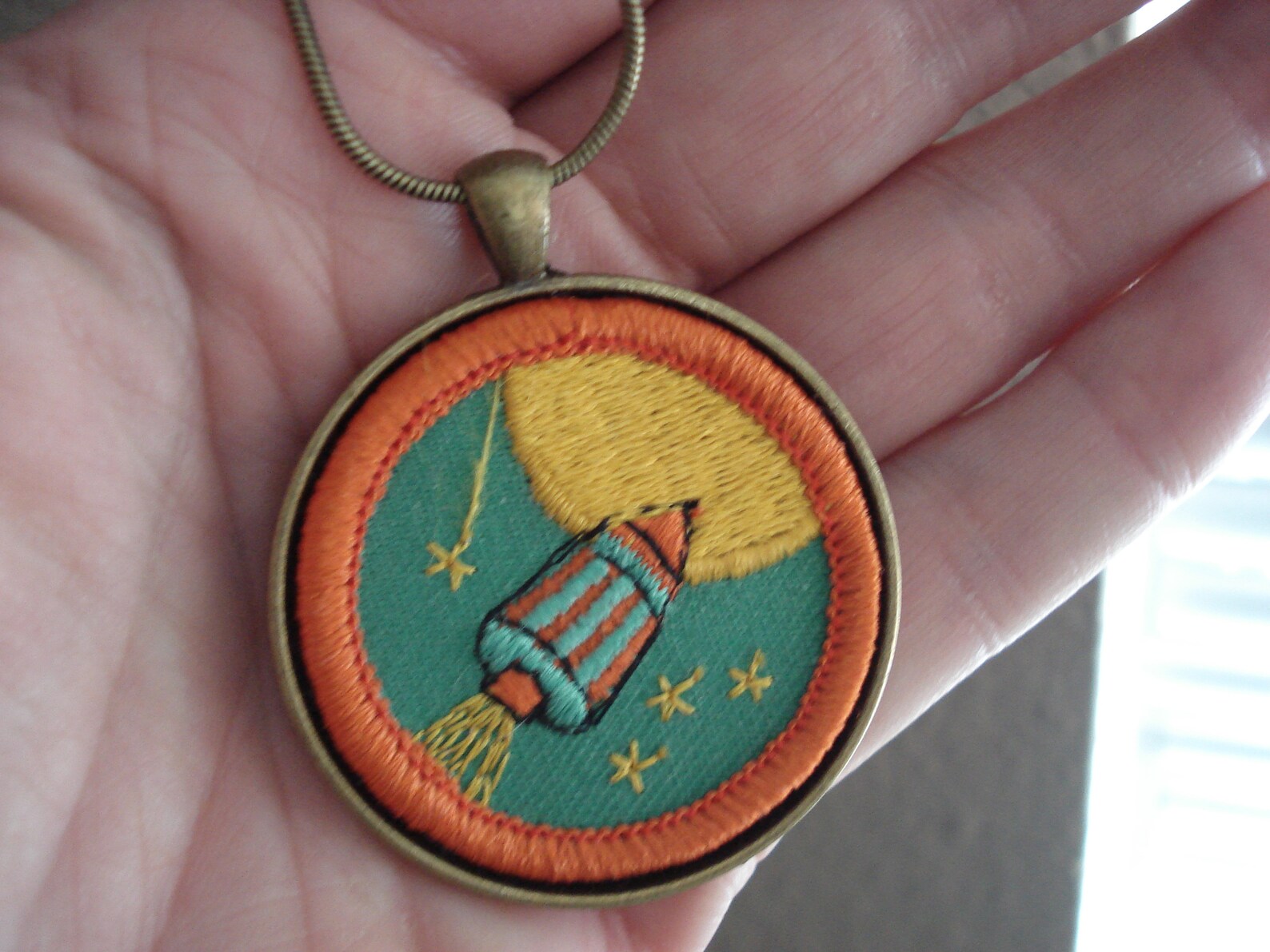 Vintage Girl Scout Outer Space Rocket Badge in Antique Gold Etsy