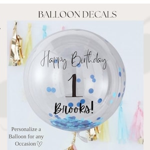 Balloon Name Decal | Custom Vinyl Sticker for Balloons | Birthday, Baby Shower, Wedding