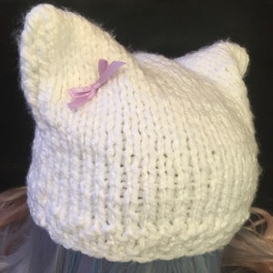White Cat Ear Hat