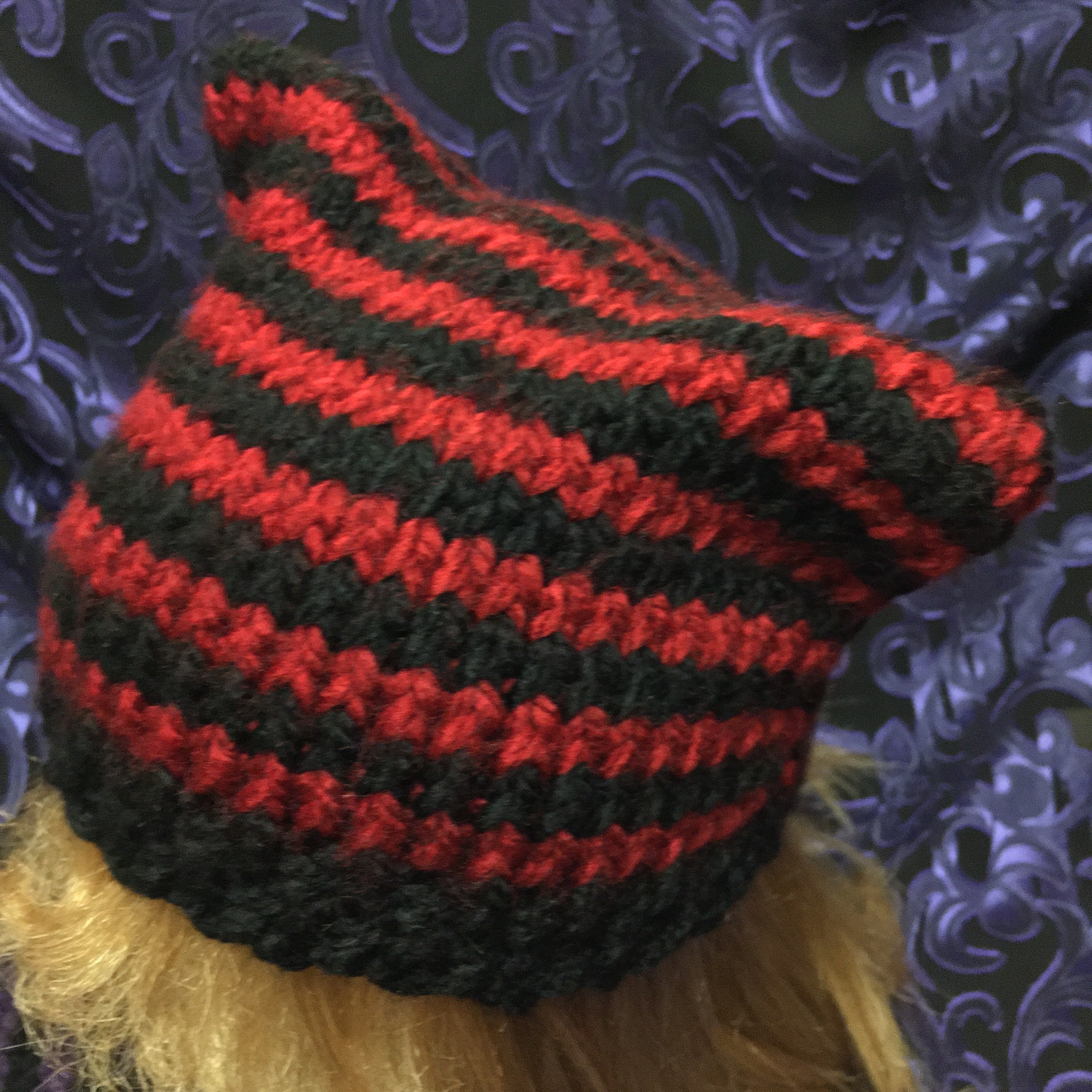 Red-black Striped Cat Ear Hat - Etsy