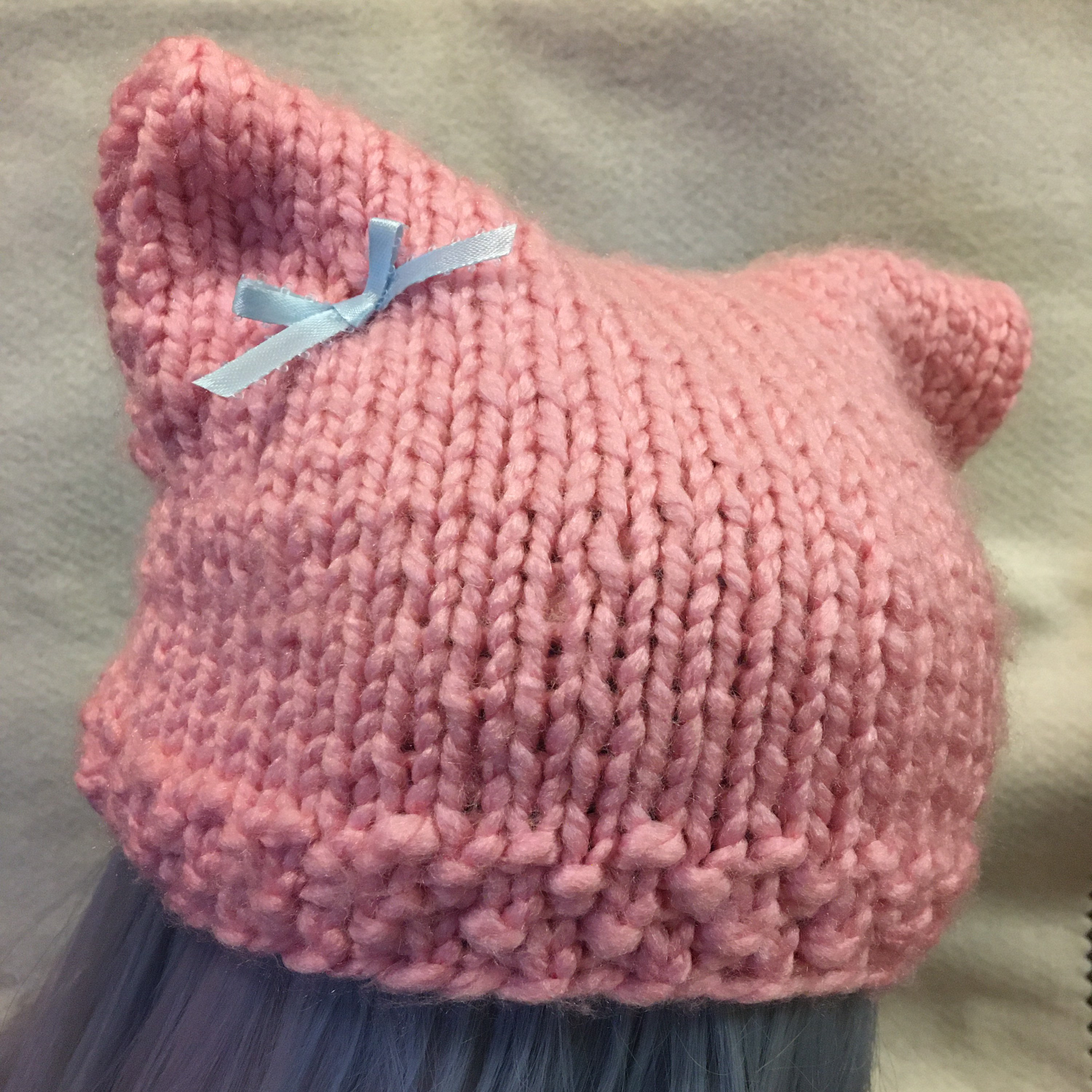 Cotton Candy Pink Cat Ear Hat