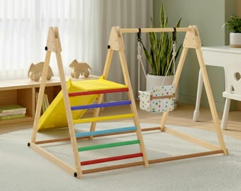 Pikler style equipment, Kids Furniture, Eco-friendly Toddler Sport Set, Kids home recreational spaces, Gymnastic Playframe - Monkey bars