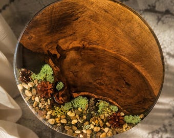 Handmade Live Edge Walnut Side Table with Resin River | Nature Inspired Epoxy Table | Rustic Luxury Accent Table | Unique Wood Art Furniture