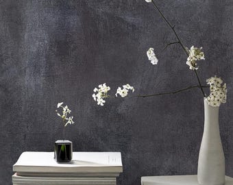 Papier peint autocollant texturé béton gris, décoration murale de style loft