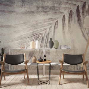 Tropical Leaf Mural Wallpaper: Eco-Friendly Wall Print, Custom Sizes