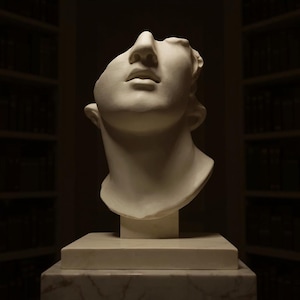 Roman Male Bust Sculpture | Greek Mythology Statue | Plaster Head Decor | Aesthetic Academic Art | Classical Home Office Ornament | European