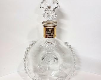 Authentic Louis XIII Rémy Martin Baccarat Crystal Decanter with Original Stopper | Empty 750ml Cognac Bottle | Luxury Bar Decor