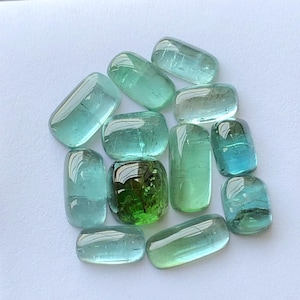 16 CTs Green tourmaline cabochons lot
