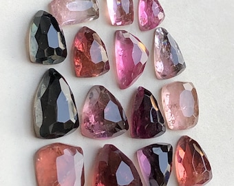 Tourmaline rose cuts lot flat back 16.35 CT’s