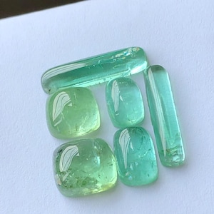 13 CTs Green tourmaline cabochons lot