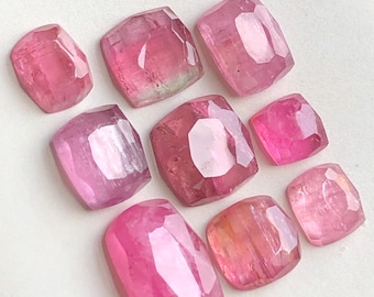 21 CTs Pink tourmaline rose cuts lot flat back