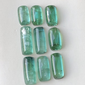 13.70 CT’s Bluish green tourmaline cabochons lot