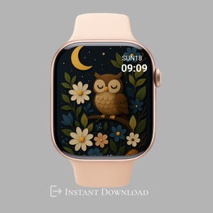 Kawaii Animal Apple Watch Wallpaper: Forest Friends Digital Background (JPG & PNG Files)