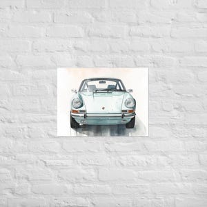 Vintage Porsche 911 Wall Art – Watercolor Sports Car Poster – Classic Porsche Print – Retro Auto Decor – Iconic Car Illustration