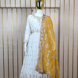 Flared Anarkali Long Gown Outfit, Indian Ethnic Wear salwar kameez, Pakistani Traditional Readymade Dress For Wedding, Party Wear For Women