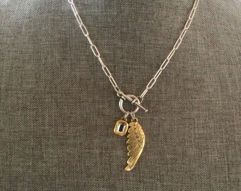 Golden angel wing necklace