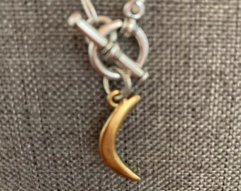 Gold little  Moon necklace