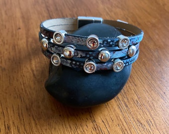 Blue crystal cuff