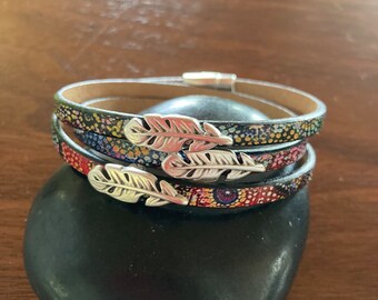 Feather wrap bracelet