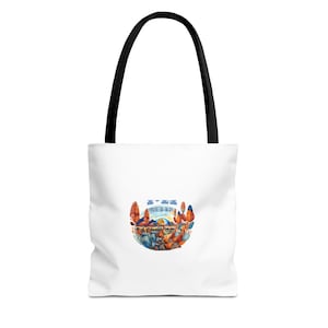 Vibrant Art Tote Bag: Eco-Friendly Polyester Shopping Bag