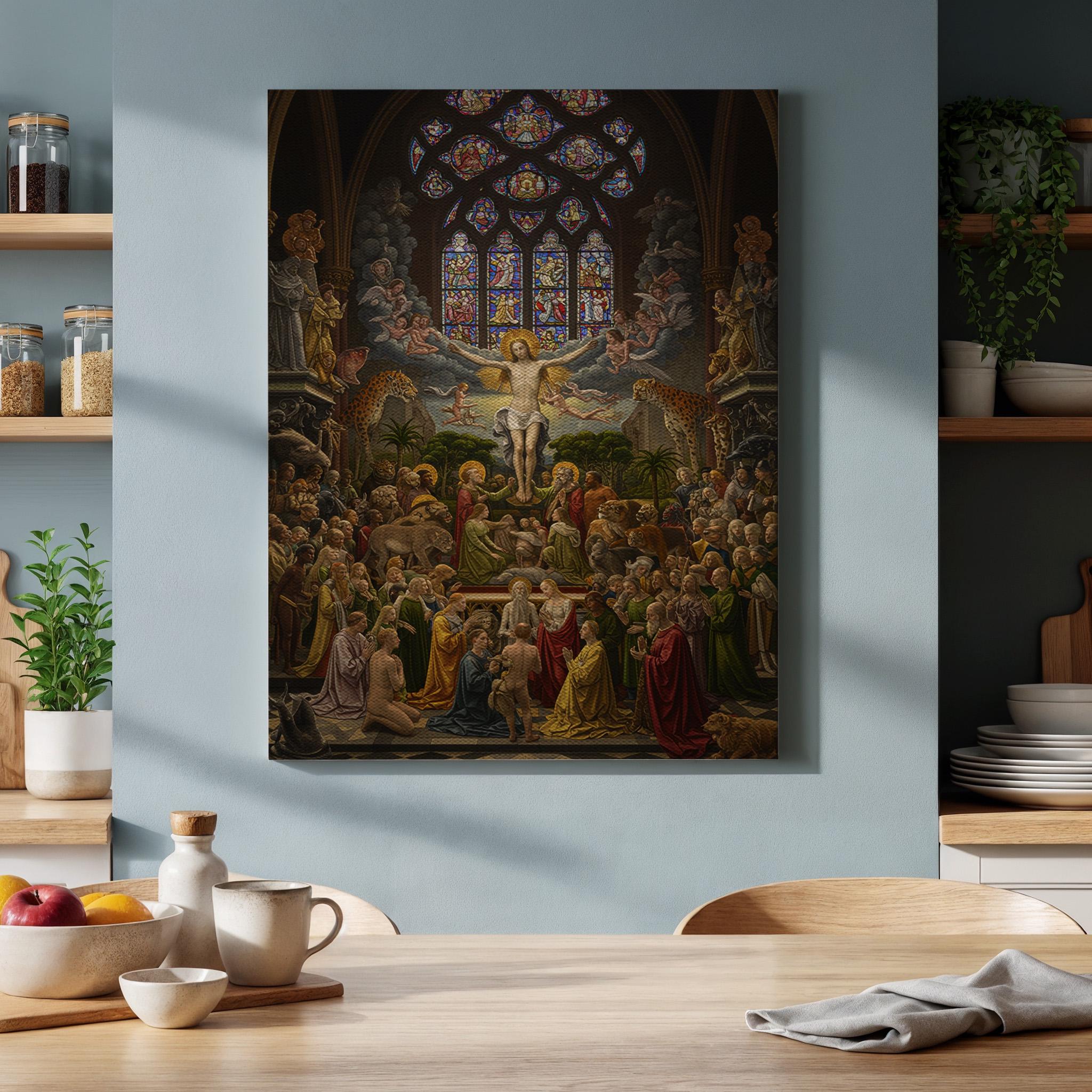 Heavenly Resurrection Canvas Wall Art, Classic Religious Scene With ...
