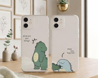 Fundas para móvil con diseño de dinosaurios a juego: Funda de TPU con diseño original para iPhone, Samsung y Pixel.
