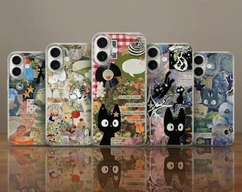 Funda para teléfono de Studio Ghibli, diseño collage de anime japonés para iPhone 17, 16, 15, 14, 13, 12, 11, X y XR
