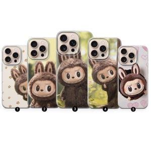Labubu Handyhülle, süße Kawaii Häschen Geschenkidee, ästhetische Cartoon Abdeckung für iPhone 17 16 15 14 13 12 Pro Max, Samsung S25 S24 S23, TPU Gel