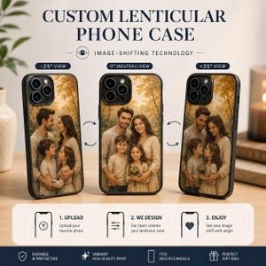 Cover per telefono lenticolare 3D personalizzata / Cover con foto animata personalizzata / Immagine olografica a ribalta / Per iPhone, Samsung, Google Pixel