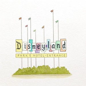 Disney Watercolor Park Map Print | Magic Kingdom, EPCOT, Animal Kingdom, Hollywood Studios Wall Art