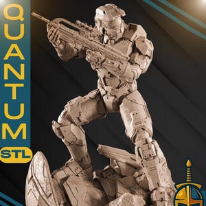 Escultura de soldado espartano con armadura (archivo STL) / Estatua con y sin soporte / Descarga digital