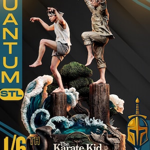 Diorama de Karate Kid STL / Escultura con y sin soporte / Descarga digital