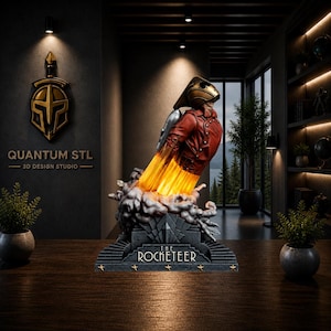 Rocket Pack Aviator Portrait Büste STL | Vorgefertigte & nicht unterstützte Skulptur | Digitaler Download