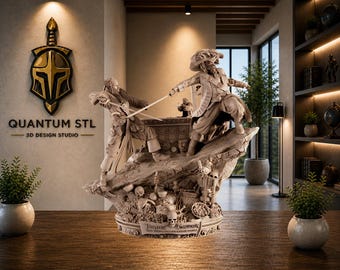 Piraten Duell Diorama STL | Harz- und FDM-Kompatible Statue | Digitaler Download