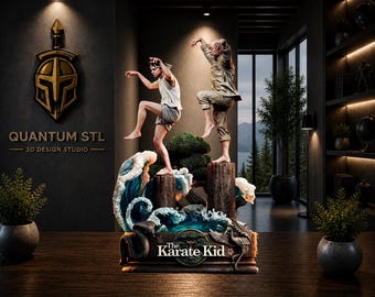 Martial Arts Training Diorama STL | Vorunterstützte und nicht unterstützte Statue | Digitaler Download