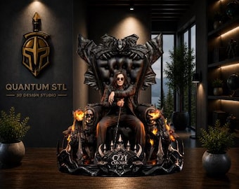 Dark Rock Throne Icon Sculpture STL | Pre-Supported & Unsupported Statue | Digital Download