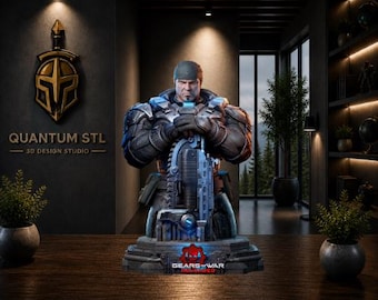 Battle-Hardened Squad Leader Portrait Buste STL | Gesteund en niet-ondersteund beeldje | Digitale download