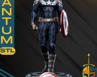 Captain America Winter Soldier Sculpture STL | Pre-Supported & Unsupported Statue | Digital Download