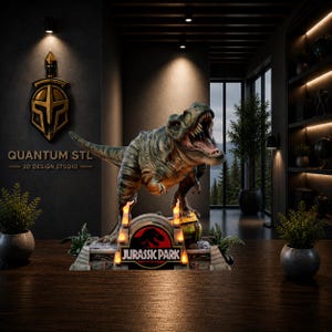 Estatua de dinosaurio T-Rex de película (archivo STL / compatible con resina y FDM / descarga digital)