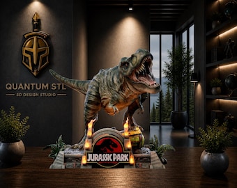 Dinosaurier T-Rex Film Statue STL | Vorgefertigte & nicht unterstützte Skulptur | Digitaler Download